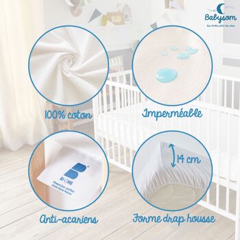 Babysom - Protège Matelas Bébé Anti-acarien - 60x120 2