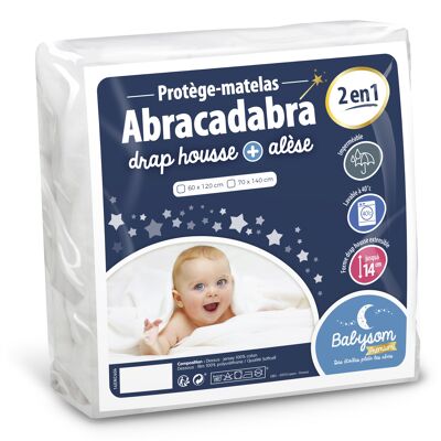 Babysom - Protector de colchón para bebé Abracadabra "2 en 1" - 60x120