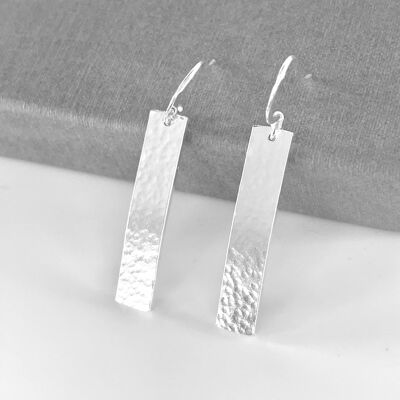 Sterling silver rectangle earrings, geometric earrings