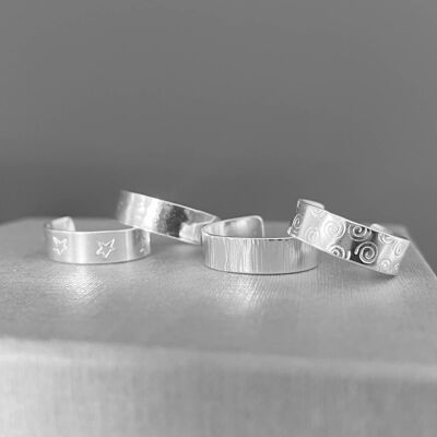 Sterling silver adjustable toe rings