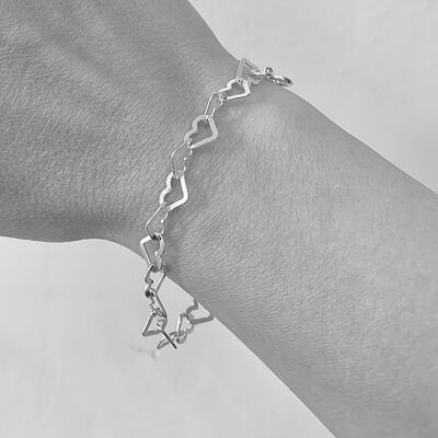 Sterling silver heart bracelet