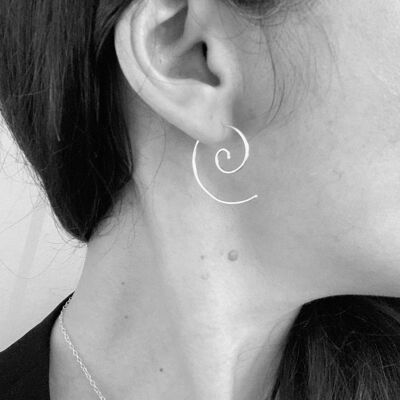 Sterling silver spiral threader earrings