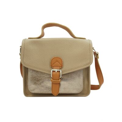 Satchel bag with shiny pocket Daniel Taupe