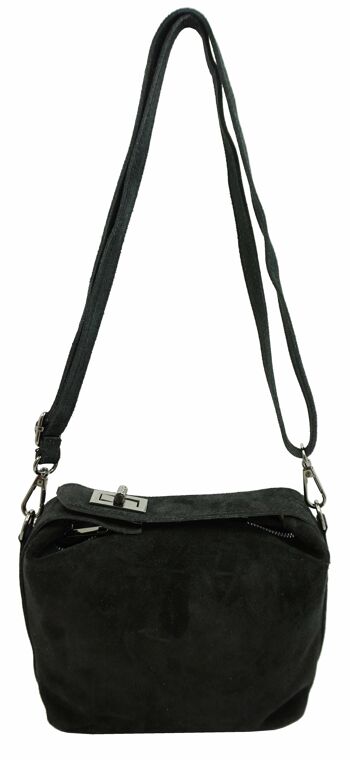 Sac en croûte de cuir Micha Noir 3