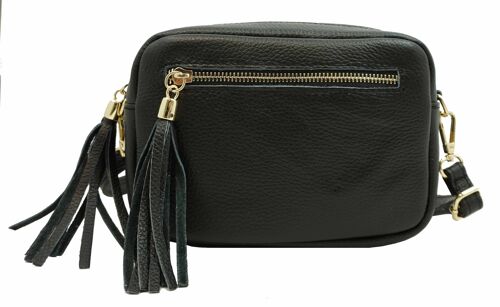 Sac trotteur en cuir de vachette Hagda Noir