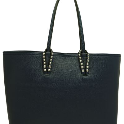 Sac cabas en cuir de vachette Georgette Noir