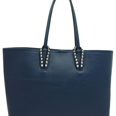 Georgette calfskin leather tote bag Blue