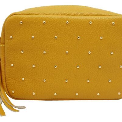 Bolso trotón con tachuelas Emily Amarillo