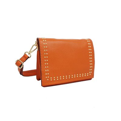 Bolso bandolera pequeño con tachuelas Kalie Naranja