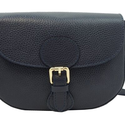 Leather shoulder bag Turin Navy