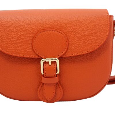 Leather shoulder bag Turin Orange