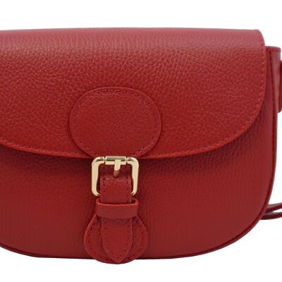 Turin leather shoulder bag Red