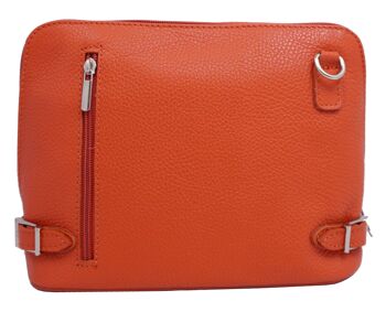 Sac bandoulière en cuir Eloise Orange 2