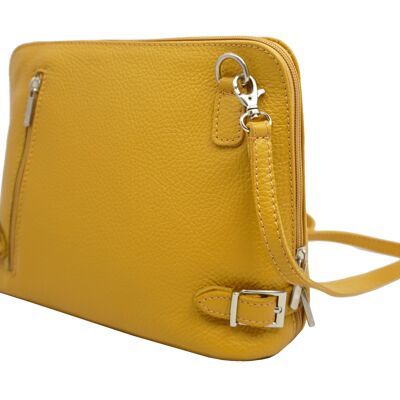 Sac bandoulière en cuir Eloise Jaune