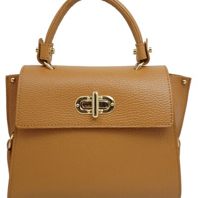 Leather handbag Jaïna Camel