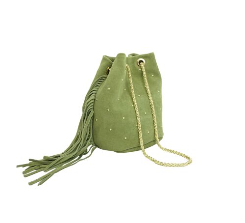 Sac sceau cloutés Capucine Kaki