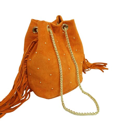 Sac sceau cloutés Capucine Orange