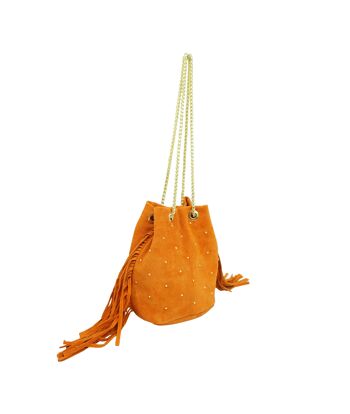 Sac sceau cloutés Capucine Orange 3