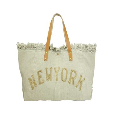 Large beige New York tote bag