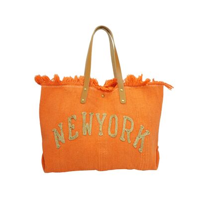 Large New York Orange Tote Bag