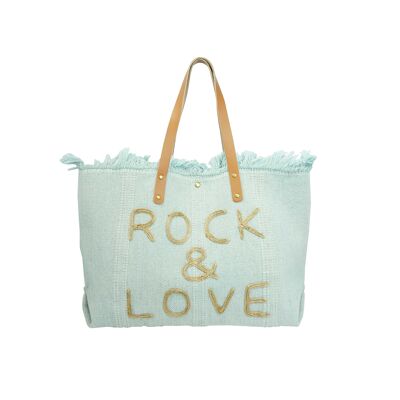 Large Rock & Love sky tote bag