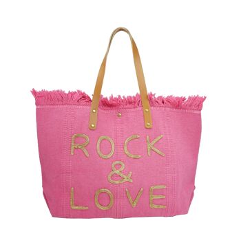 Grand sac cabas Rock & Love Rose 1