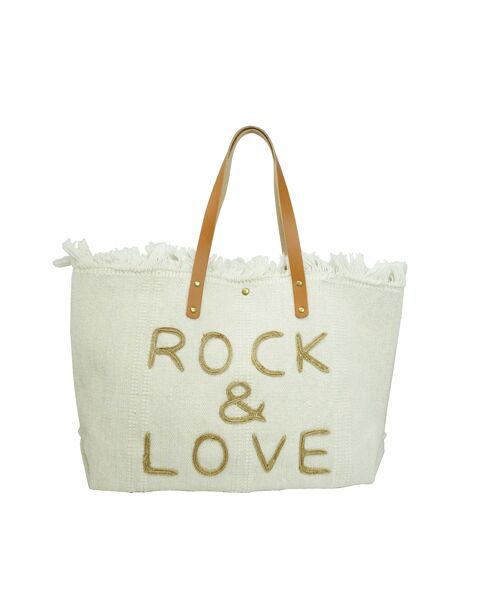 Grand sac cabas Rock & Love Blanc