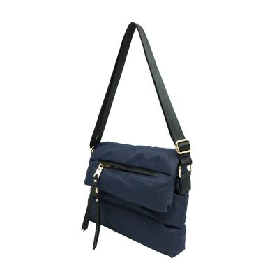 Shoulder Bag with Quilted Flap 36099 Navy