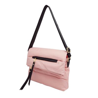 Quilted flap shoulder bag 36099 Pink