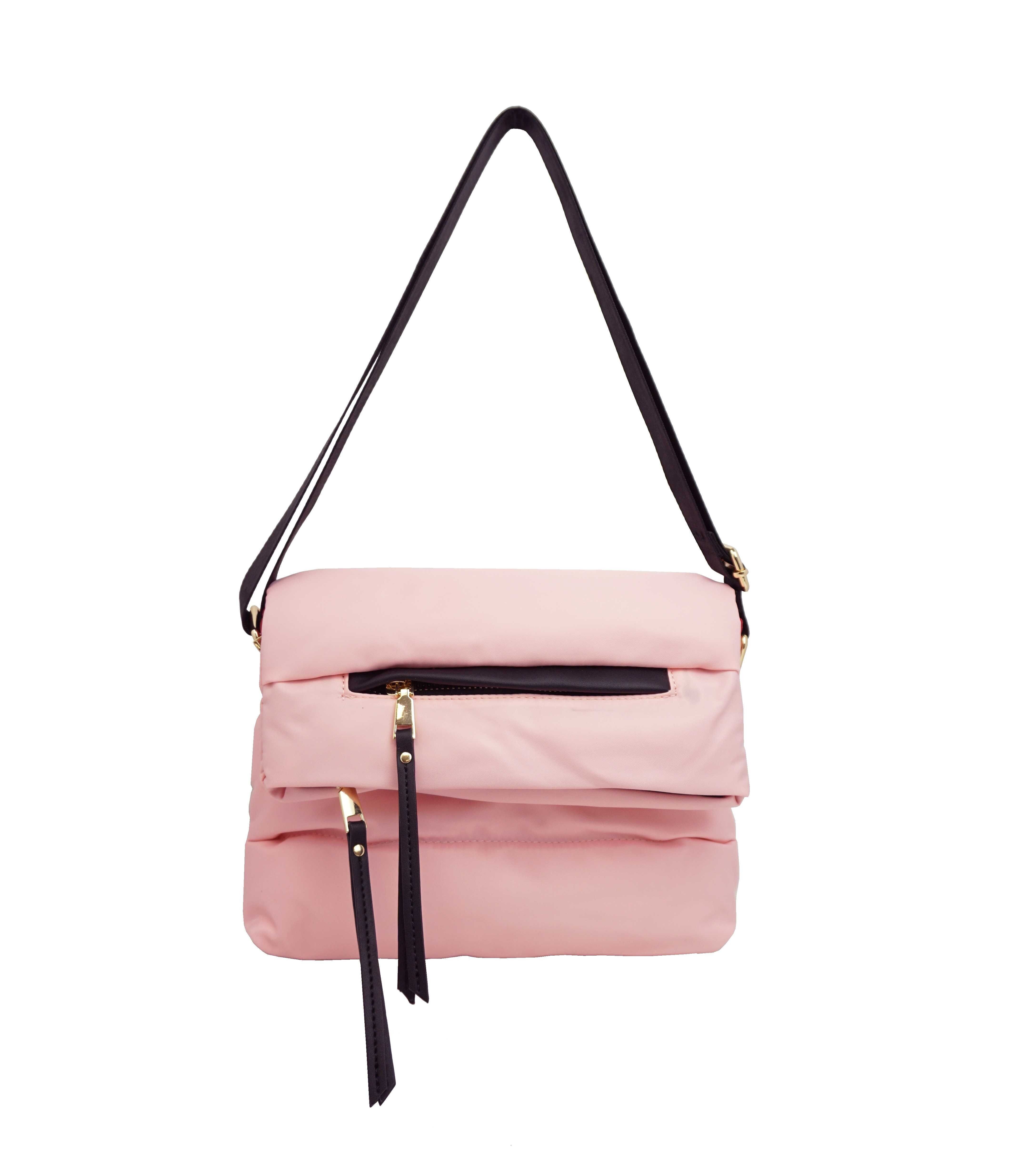 Quilted flap shoulder bag 36099 Pink