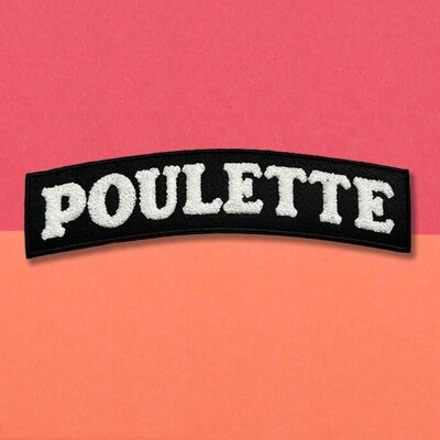 Grand patch bouclette brodé « Poulette»