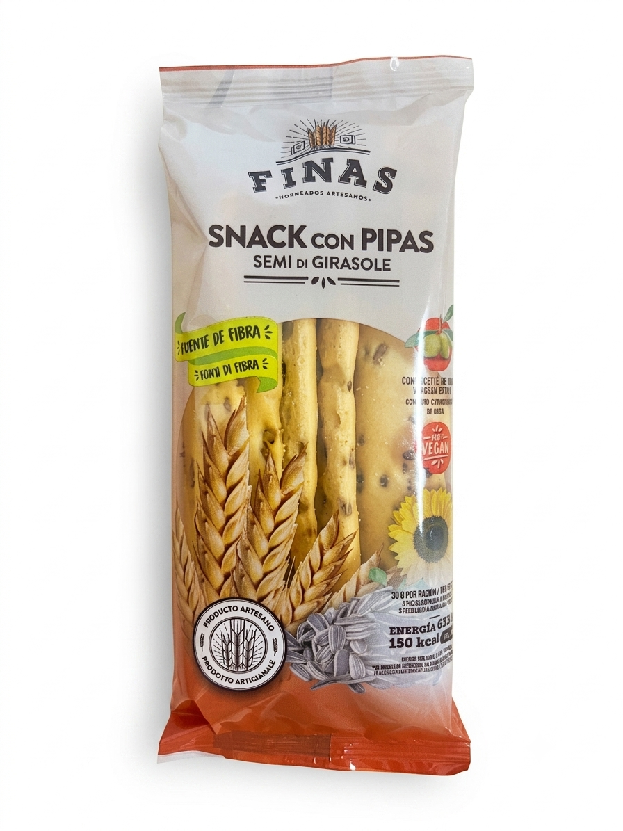 SNACK DE TRIGO CON PIPAS 75 g.