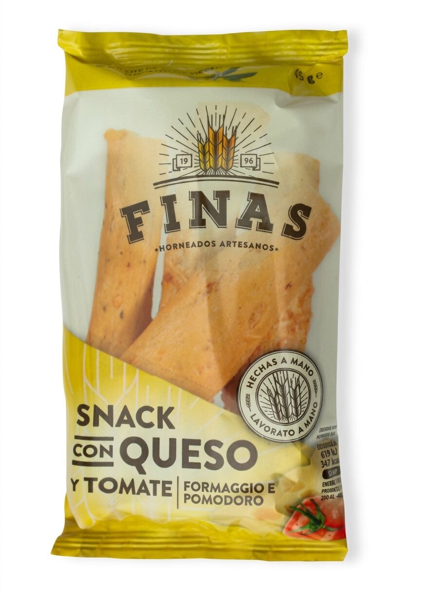 SNACK CON QUESO Y TOMATE 45 g.