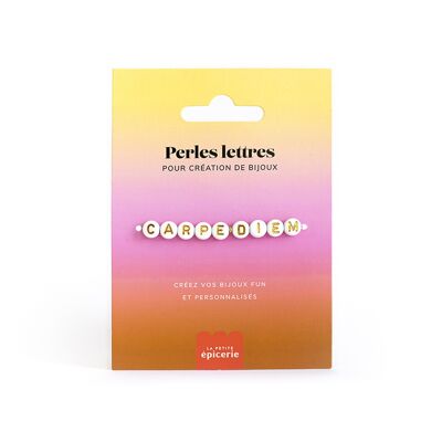 Perles lettres "Carpe Diem" pour bracelet à personnaliser (250107)