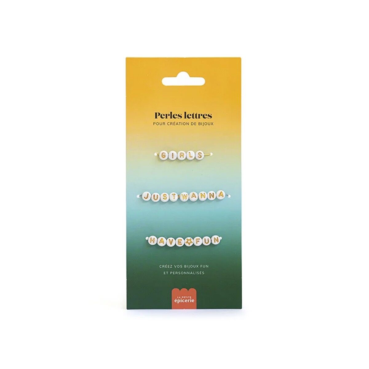Buchstabenperlen 3 Wörter für Armband zum Personalisieren - Girls, Just Wanna and Have Fun