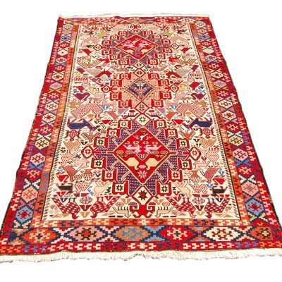 kilim Varni Fondo Seta Persiano Iran 200x115 CM