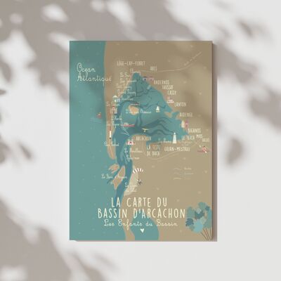 Affiche “Carte du Bassin d'Arcachon” – Seaty Map