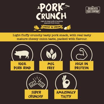 Pork Crunch – Soufflés de Porc Assaisonnés / Fromage & Oignon (20x30g) 4