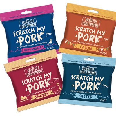 Scratch My Pork Mixed - Ciccioli di maiale / 4 gusti (24x30g)