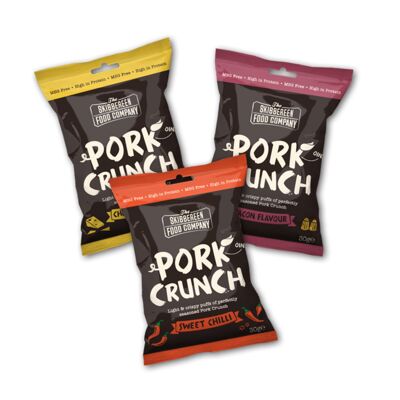 Pork Crunch - Hojaldres De Cerdo Sazonados / 3 Sabores (24 x 30g)