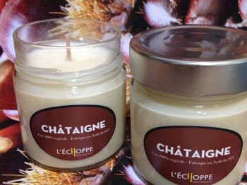 BOUGIE PARFUMEE CIRE 100 % VEGETALE DE SOJA  180 G CHATAIGNE