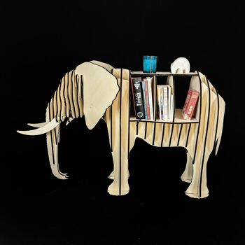 Bibliothèque éléphant en bois 5