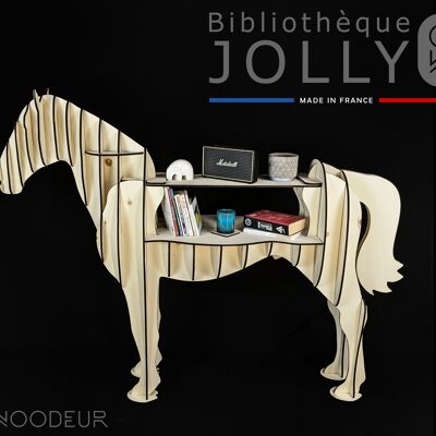 Bibliothèque cheval en bois