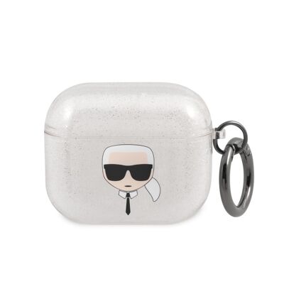 Protection Karl Lagerfeld Glitter à paillettes pour Airpods 3 - Argent