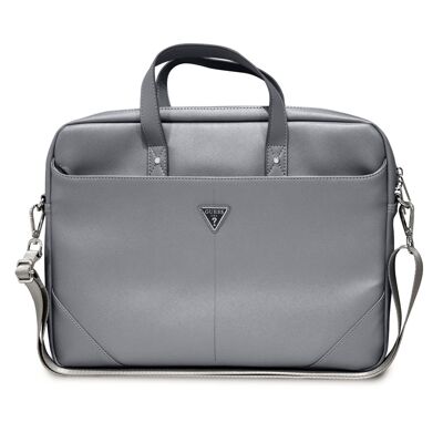 Sac d'ordinateur 16'' Guess - Modèle Saffiano - Gris