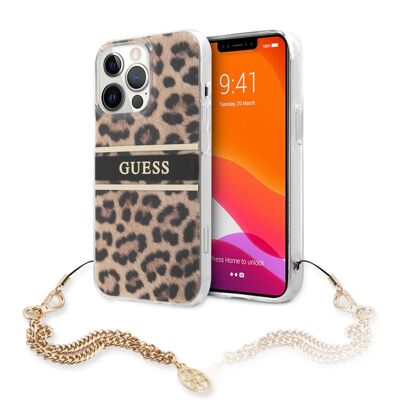 Coque Guess Leopard avec breloque pour iPhone 13 Pro