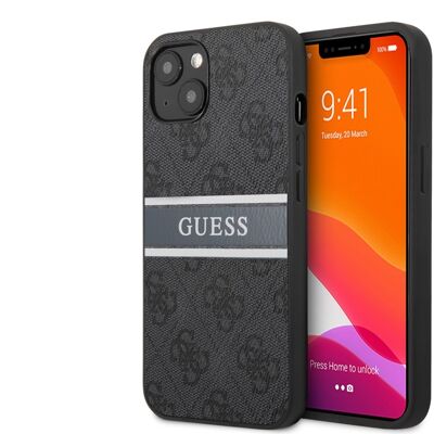 Coque Guess PU 4G Stripe pour iPhone 13 - Grise