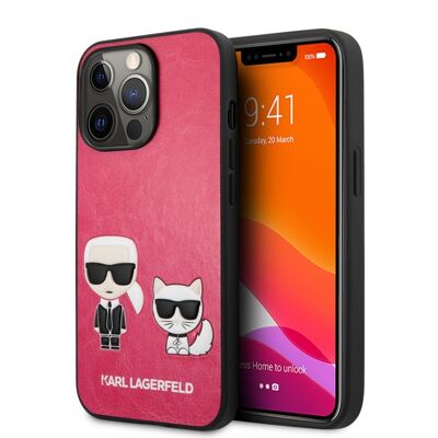Coque Karl Lagerfeld PU Karl & Choupette pour iPhone 13 Pro - Rose