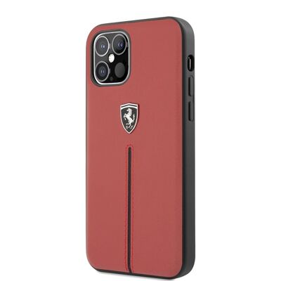 Coque FERRARI Off Track en cuir pour iPhone 12 et iPhone 12 Pro - Rouge