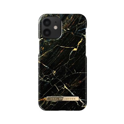 Coque Ideal of Sweden Fashion Port Laurent Marble pour iPhone 12 Mini - Or/Noire intense